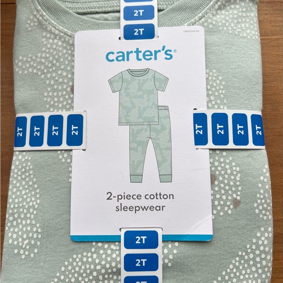 Carter's Mint Green 2-Piece Cotton Pajama Set, 2T - Picture 1 of 2